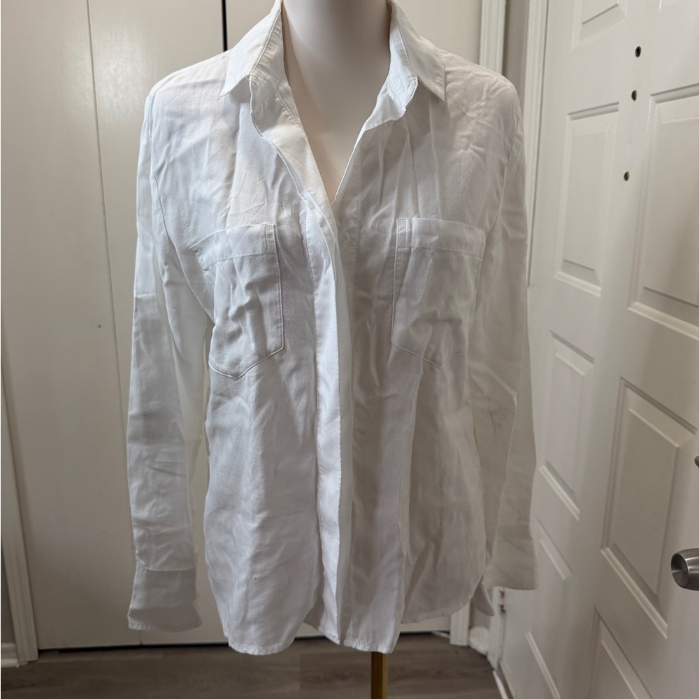 Cloth & Stone White Button-Up Shirt